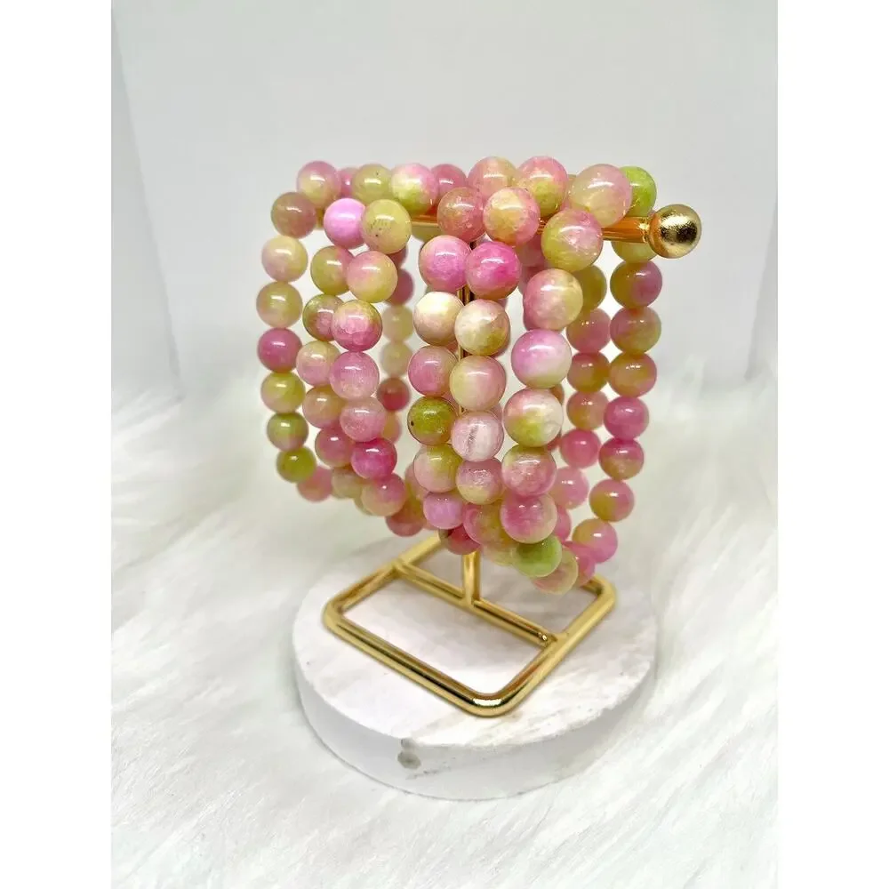 Watermelon Crystal Beaded Bracelet